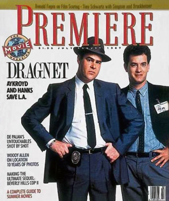 Debut Issue of Premiere Magazine in July/August of 1987, featuring Dan Aykroyd and Tom Hanks in "Dragnet."