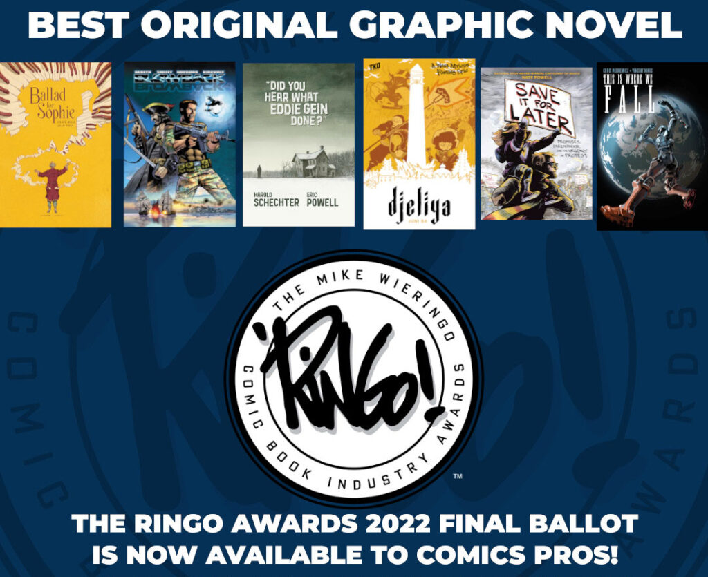 2022 Mike Wieringo Comic Book Industry Awards nominees for Best Original Graphic Novel.