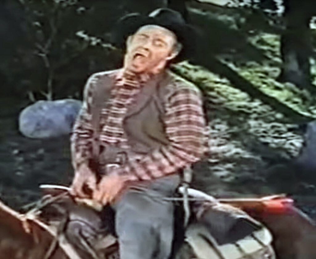 The first Wilhelm Scream by Wilhelm himself in The Charge at Feather River (1953).