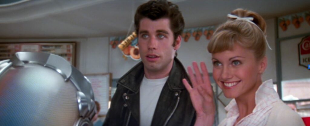 John Travolta and Olivia Newton-John in "Grease"