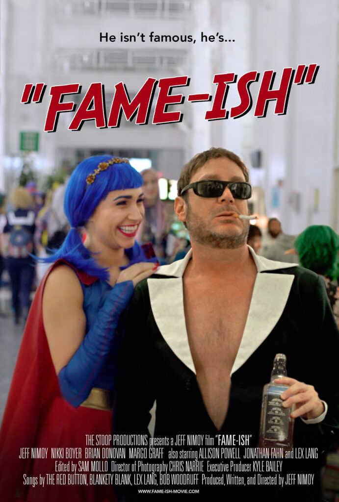 FAME-ISH movie poster with Jeff Nimoy and Margo Graff at an anime Con.