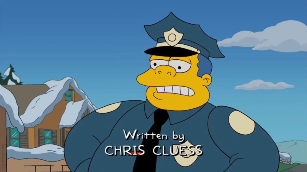 Chris Cluess Writing Credit on The Simpsons - "Donnie Fatso" (2010)