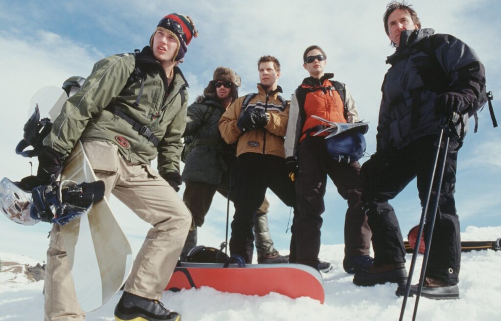 Image from "Extreme Team" (2003),with Chris Pratt, Paul Francis, Eric Mabius, Elizabeth Lackey, and Scott Paulin.