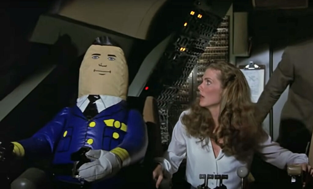 Otto Pilot and Julie Hagerty in "Airplane!" (1980).